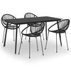 vidaXL 5-cz. zestaw mebli ogrodowych, rattan PVC, czarny