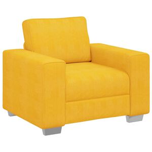 vidaXL Sofa Fotel Jasnoż&oacute;łty 100x77x82 cm Tkanina Corduroy