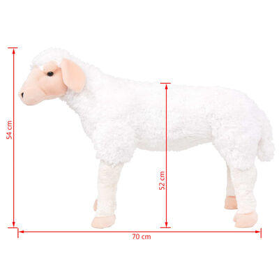vidaXL Pluszowa owca, stojąca, biała, XXL