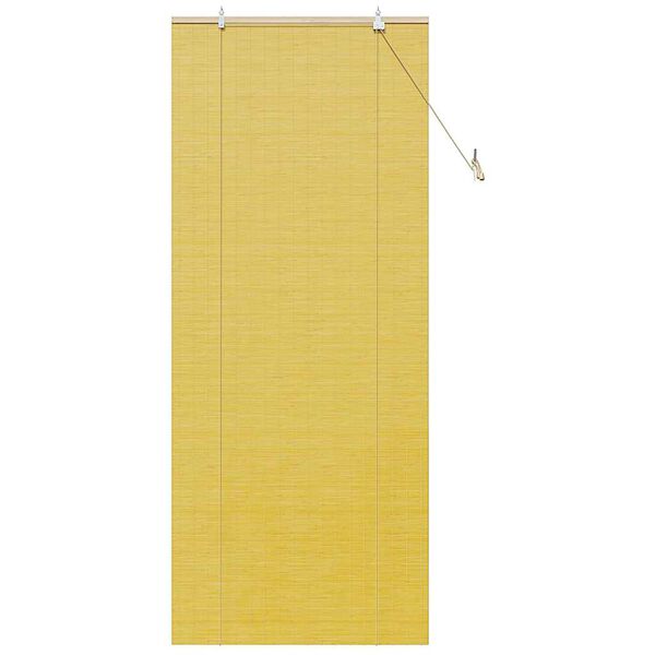 vidaXL Roleta z zasłonami Ż&oacute;łty 80 x 220 cm Bambus