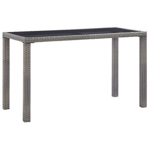 vidaXL St&oacute;ł ogrodowy, antracytowy, 123x60x74 cm, polirattan