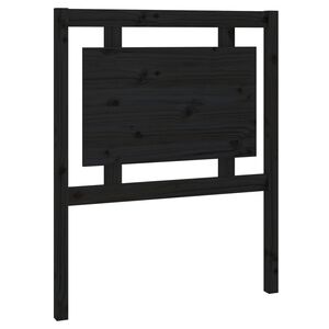 vidaXL Wezgłowie ł&oacute;żka, czarne, 80,5x4x100 cm, lite drewno sosnowe