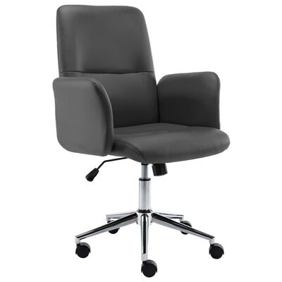 vidaXL Krzesło biurowe, szare, obite sztuczną skórą