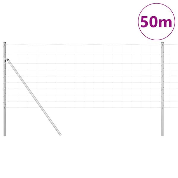 vidaXL Słupek ogrodzeniowy. Galwanizowany 50 x 1 m Stal