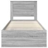 vidaXL Ramka łóżka Szary Sonoma 75 x 190 cm Lite drewno sosnowe