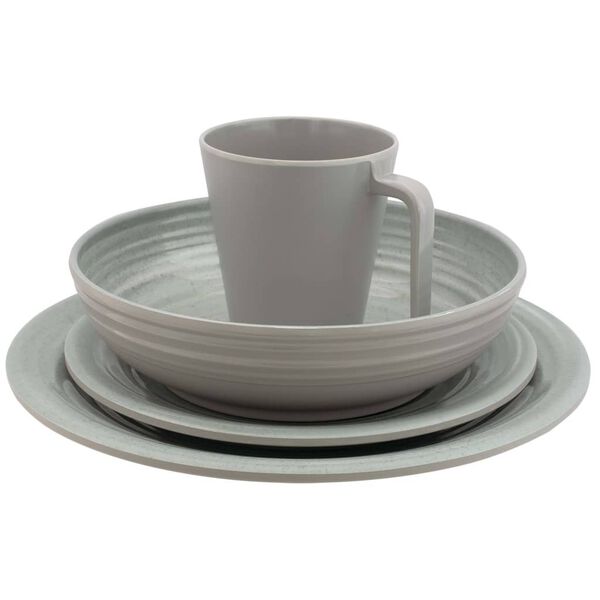 Eurotrail Zestaw naczyń Altea, 16 element&oacute;w, melamina, szary