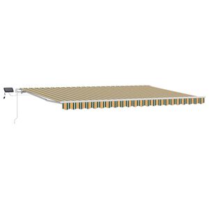 vidaXL Markiza wysuwana Zielony i ż&oacute;łty 500 &times; 350 cm