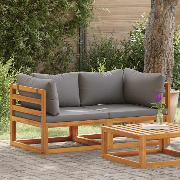 vidaXL Moduły sofy narożnej z poduszkami, 2 szt., ciemnoszare