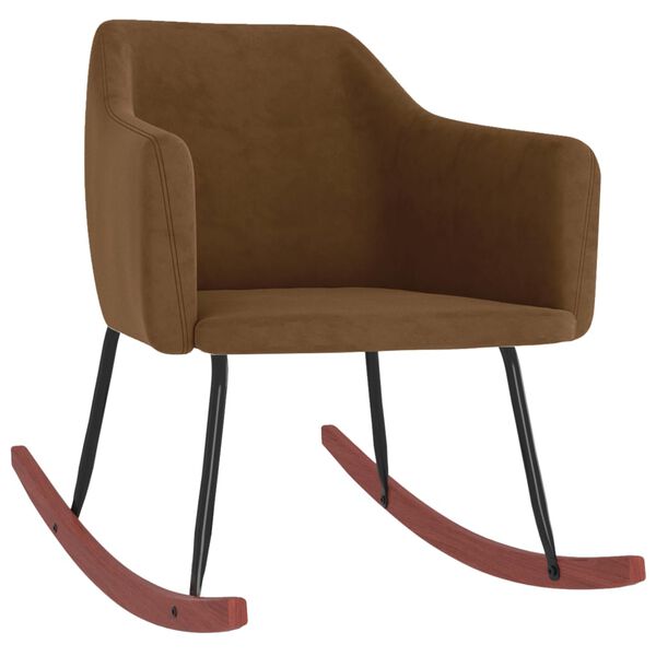 vidaXL Fotel bujany, brązowy, tapicerowany aksamitem