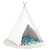 vidaXL Namiot Teepee Biały 120 x 120 x 150 cm Tkanina i Plastik