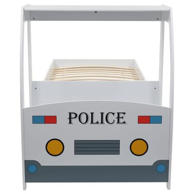 vidaXL Łóżko dziecięce samochód policyjny, materac, 90x200 cm, H2