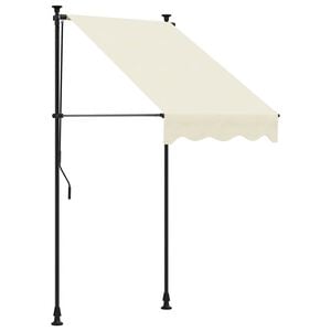 vidaXL Markiza zwijana, kremowa, 100x150 cm, tkanina i stal