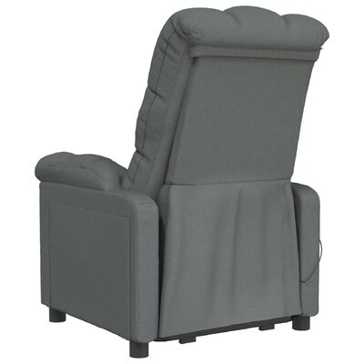 vidaXL Fotel z masażem, ciemnoszary, tkanina