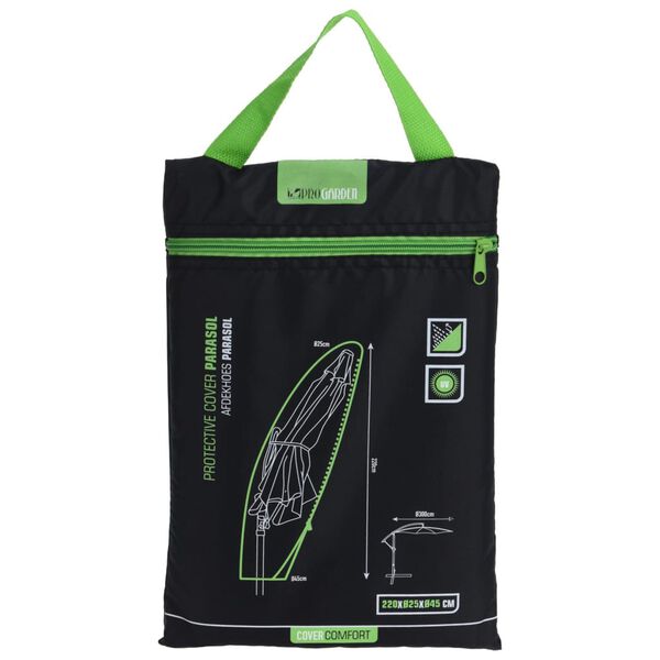 ProGarden Pokrowiec na wiszący parasol ogrodowy, 25x45x220 cm, czarny