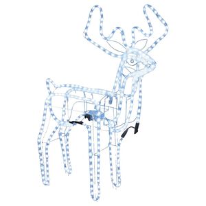 vidaXL Renifery z ruchomymi głowami i zimnym białym LED, 76x42x87 cm