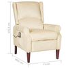 vidaXL Rozkładany fotel masujący, kremowy, obity aksamitem