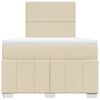 vidaXL Ł&oacute;żko kontynentalne z materacem, kremowe, 120x190 cm, tkanina