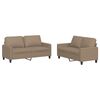 vidaXL 2-osobowa sofa z poduszkami, cappuccino, sztuczna sk&oacute;ra