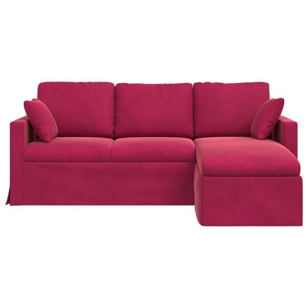 vidaXL Sofa Czerwone wino