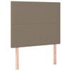 vidaXL Zagł&oacute;wek do ł&oacute;żka z LED, taupe, 90x5x118/128 cm, tkanina