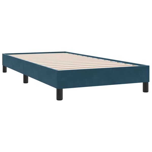 vidaXL Ł&oacute;żko typu Box Spring bez materaca Ciemnoniebieskie 80x210 cm