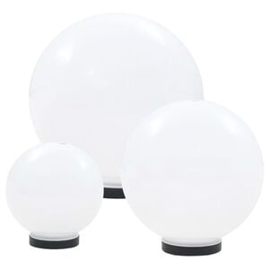 vidaXL Lampy zewnętrzne LED, 3 szt., kule 20/30/40 cm, PMMA