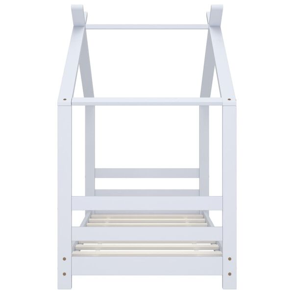 vidaXL Rama łóżka dziecięcego, biała, lite drewno sosnowe, 70x140 cm