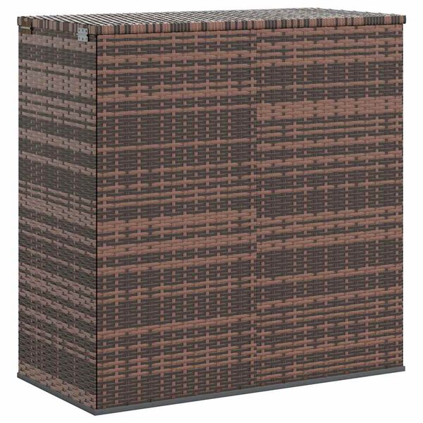 vidaXL Skrzynia na poduszki ogrodowe, rattan PE, 100x49x103,5 cm, brąz
