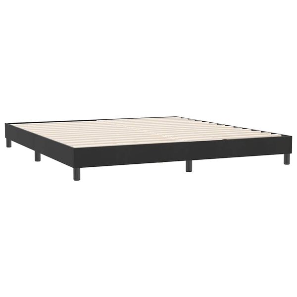 vidaXL Ł&oacute;żko Box Spring bez materaca Czarne 180x210 cm Aksamit