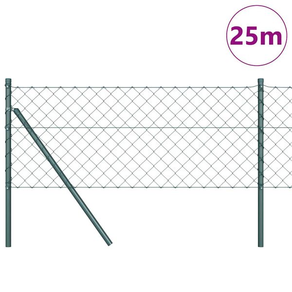 vidaXL Słupek ogrodzeniowy. Zielony 0,8 x 25 m (siatka 60 x 60 mm)