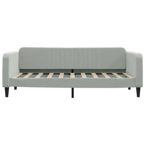 vidaXL Sofa z funkcją spania, jasnoszara, 90x190 cm, obita aksamitem