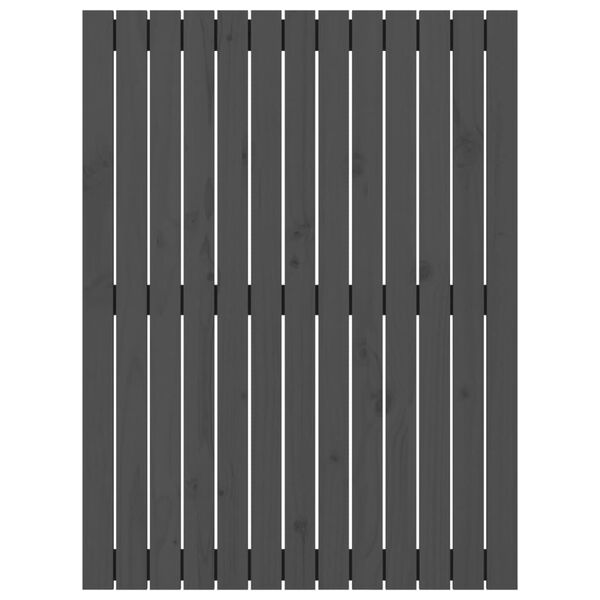 vidaXL Wezgłowie łóżka, szare, 82,5x3x110 cm, lite drewno sosnowe
