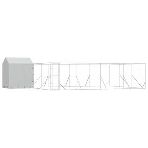 vidaXL Kojec dla psa, z dachem, srebrny, 10x6x2,5m, stal galwanizowana