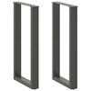 vidaXL Nogi do stołu barowego w kształcie litery U 2 szt. Antracyt 50x(90-91) cm Stal