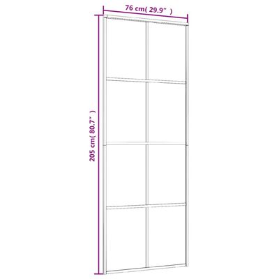 vidaXL Drzwi przesuwne, szkło ESG i aluminium, 76x205 cm, białe