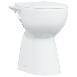 vidaXL Toaleta bezkołnierzowa, 7 cm dodatkowa, ciche zamykanie, ceramika, biała