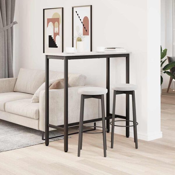 vidaXL st&oacute;ł Biały 100 x 40 x 101 cm Drewno inżynieryjne i stal