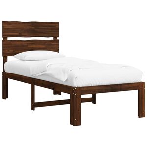 vidaXL Ł&oacute;żko pojedyncze z zagł&oacute;wkiem ROSTOCK Ciemny brąz 75 x 190 cm