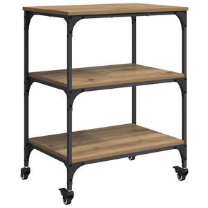 vidaXL Wózek Kuchenny Dąb rzemieślniczy 60 x 41 x 76 cm