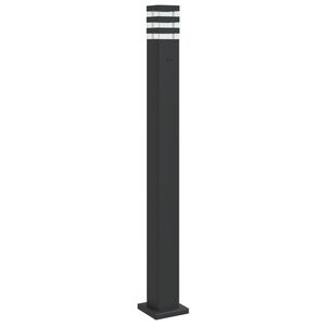 vidaXL Zewnętrzna lampa stojąca, z gniazdem, czarna, 110 cm, aluminium