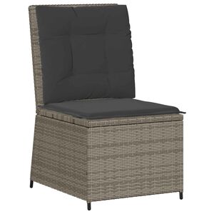 vidaXL Sofa Ogrodowa z poduszką Szary polirattan