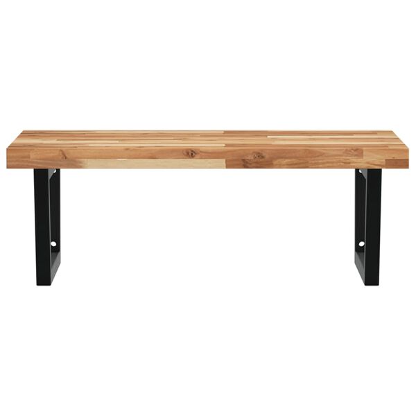 vidaXL P&oacute;łka ścienna pod umywalkę, stal i lite drewno akacjowe