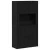 vidaXL Highboard Czarny Dąb 80 x 33 x 150 cm Drewno inżynieryjne