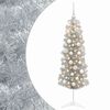 vidaXL Sztuczna wąska choinka z bombkami 150 cm 150 LED Ciepła biel