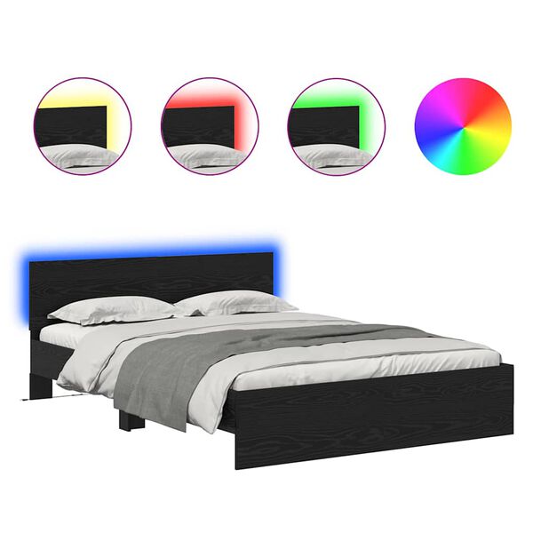 vidaXL Ramka ł&oacute;żka Czarny Dąb 120 x 190 cm Materiał drewnopochodny