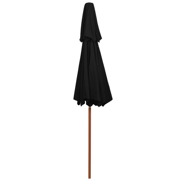 vidaXL Parasol ogrodowy z dwupoziomową czaszą, czarny, 270 cm