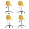 vidaXL Obrotowe krzesła do jadalni, 4 szt., ż&oacute;łte, tkanina