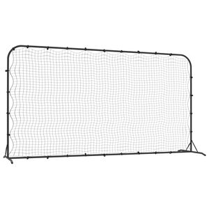 vidaXL Rebounder do piłki nożnej, czarny, 366x90x183 cm, HDPE