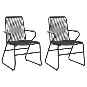 vidaXL Krzesła ogrodowe, 2 szt., czarne, 58x59x85,5 cm, rattan PVC