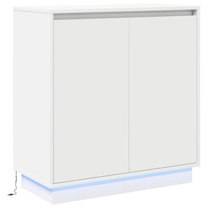 vidaXL Komoda LED Biały 71 x 34,5 x 75 cm Drewno inżynieryjne